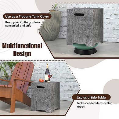 Propane Tank Cover Table Outdoor Side Table With Waterproof Cover