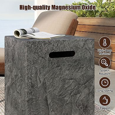 Propane Tank Cover Table Outdoor Side Table With Waterproof Cover