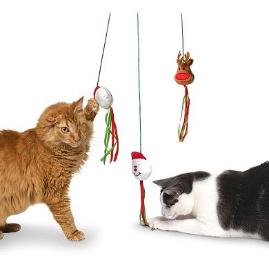 Midlee Christmas Cat Wand With Ribbon - 3 Pack