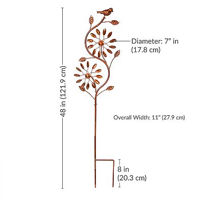 Sunnydaze Twirling Twigs Powder-Coated Iron Wind Spinner - 48" H