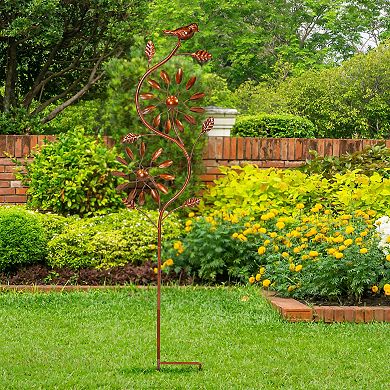 Sunnydaze Twirling Twigs Powder-Coated Iron Wind Spinner - 48" H