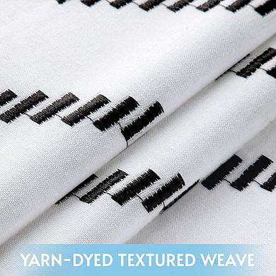 Black and White Boho Cotton Shower Curtain, 72x72