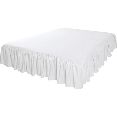 Lightweight Ruffled Bed Skirt 100 Percent Microfiber Queen Bright White