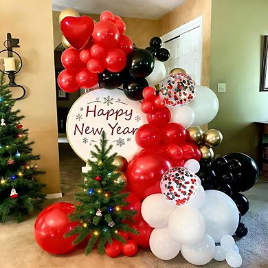 Red Black White Party Balloons 50 Pack