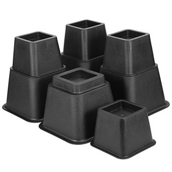 8 pc Furniture Risers 500kg 1100lbs Capacity Bed Lifters Adjustable Couch Table Chair Risers