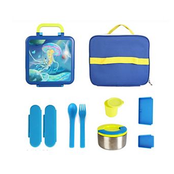 Kids Thermal Lunch Box with 2 Compartments, Insulated Bag & Utensils