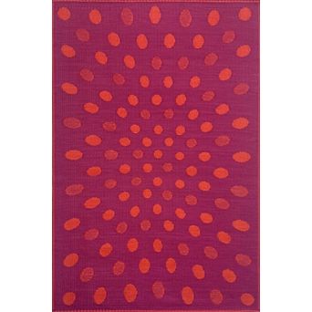 Crazy Dots Orange and Red Rug