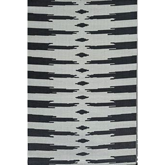 Black and Off White Rug