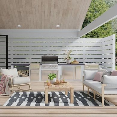 Black and Off White Rug