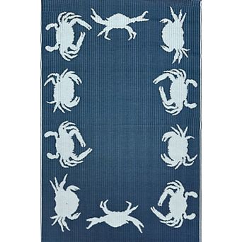 Crab Blue and Teal Rug