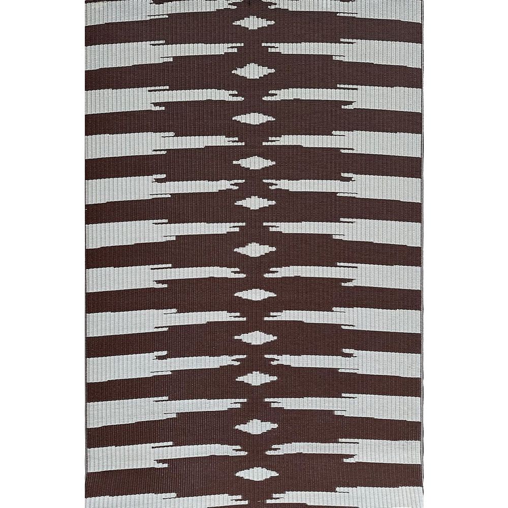 Brown and Off White Rug