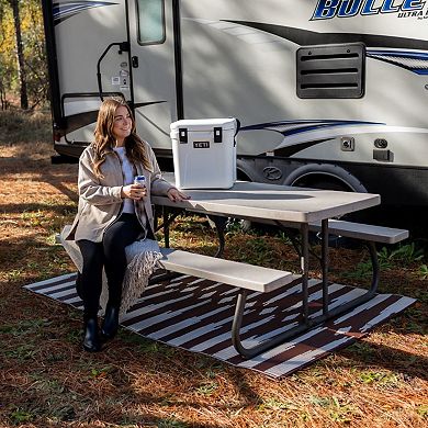 Brown and Off White Rug
