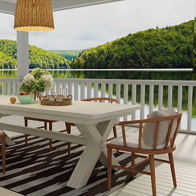 Brown and Off White Rug