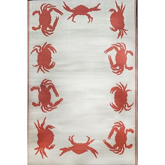 Crab Orange and Cream Rug