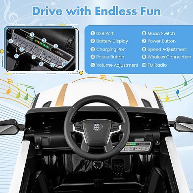 12V Kids Ride On Police Car With Remote Control And Siren Lights