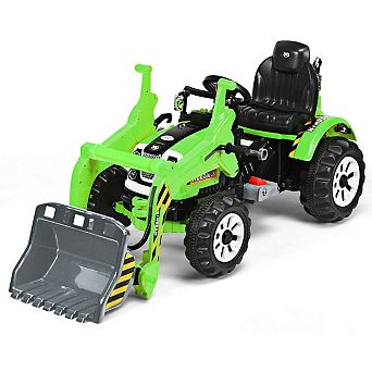 12V Battery-Powered Kids Ride-On Dumper Truck - Green
