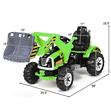 12V Battery-Powered Kids Ride-On Dumper Truck - Green