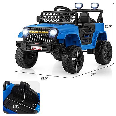 Kids Ride on Truck with Lockable Doors, 12V Electric Ride on Toy