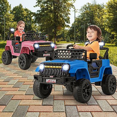 Kids Ride on Truck with Lockable Doors, 12V Electric Ride on Toy
