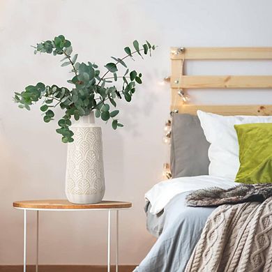 Elegant White Ceramic Ornamental Vase