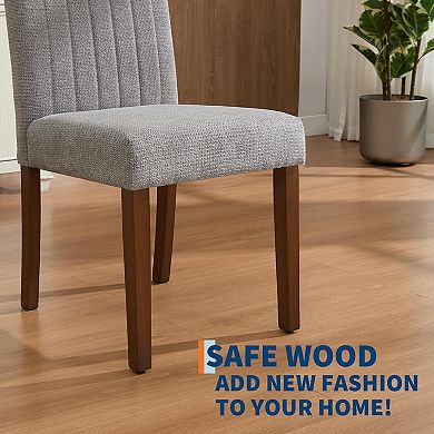 IDEALHOUSE High Back Parsons Dining Chairs with Vertical Stripe