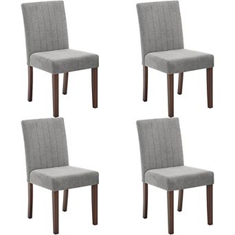 IDEALHOUSE High Back Parsons Dining Chairs with Vertical Stripe