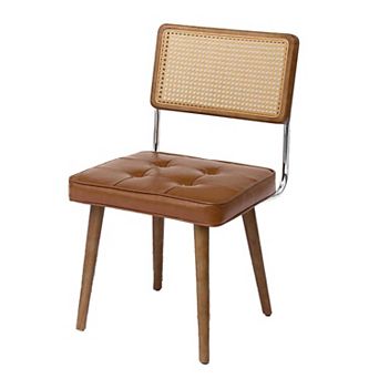 IDEALHOUSE Dining Chair Velvet Rattan