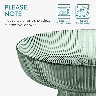 Fluted Glass Centerpiece Decorative Bowl