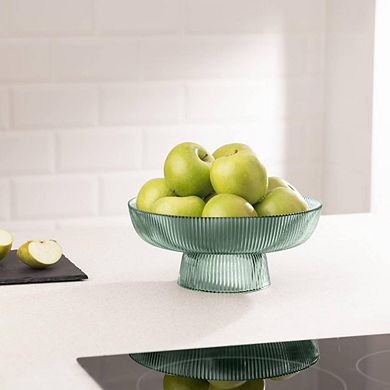 Fluted Glass Centerpiece Decorative Bowl