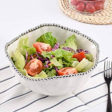 Salerno Porcelain Large Salad Decorative Bowl