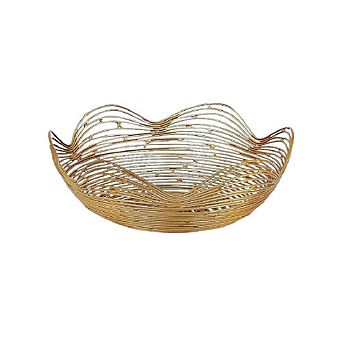 Large Gold Ruffle Metal Decorative Bowl