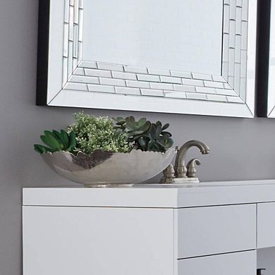 Silver Broken Edge Metal Decorative Bowl