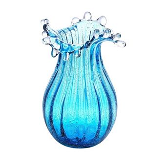 Blue Blown Glass Ornamental Vase