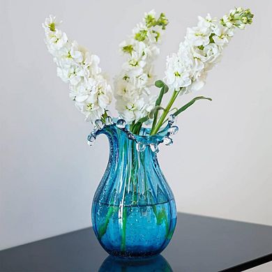 Blue Blown Glass Ornamental Vase