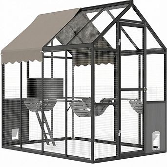IDEALHOUSE Outdoor Aluminum Catio Enclosure for Multiple Cats