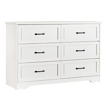 Modern 6-Drawer Dresser, Clothing Organizer for Bedroom or Closet Storage