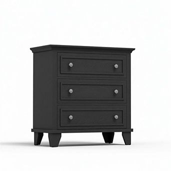 Modern 3-Drawer Wood Chest of Drawers - Rustic Style Nightstand, Space-Saving Storage Cabinet
