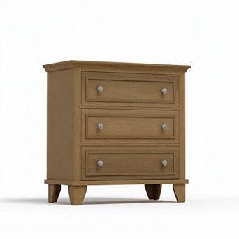 Modern 3-Drawer Wood Chest of Drawers - Rustic Style Nightstand, Space-Saving Storage Cabinet