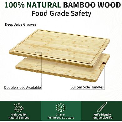 24"X18" Bamboo Cutting Boards for Kitchen