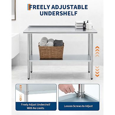 Stainless Steel Prep Table 24x48 Inch