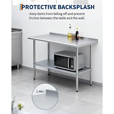 Stainless Steel Prep Table 24x48 Inch