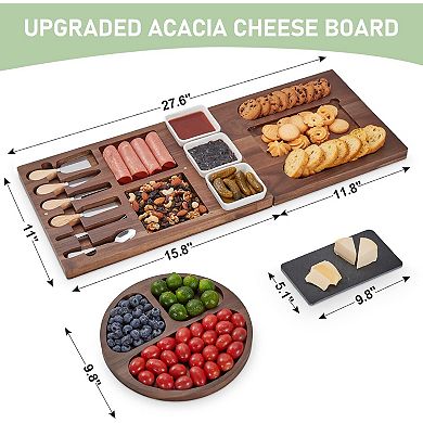 Acacia Wood Charcuterie Board Set
