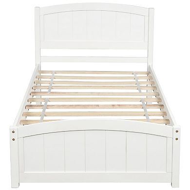 Whisen Twin Size Platform Bed with Sturdy Pinewood Frame and Legs
