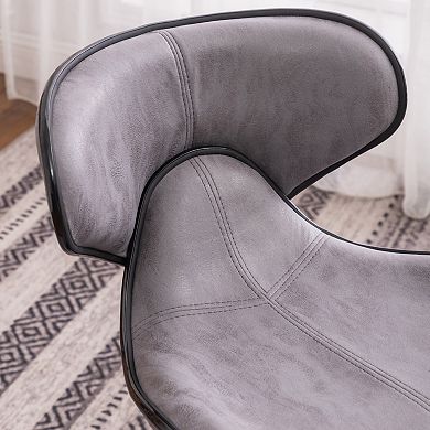 Weathered Upholstery Adjustable Swivel Barstool, Set of 2