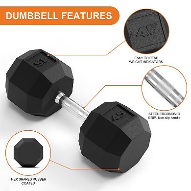Dumbbell Set of 2, Exercises Fitness Free Weights Dumbbells Set, Hand Weight for Strength Training