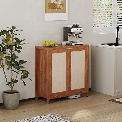 IDEALHOUSE Rattan Sideboard Buffet Cabinet with Storage