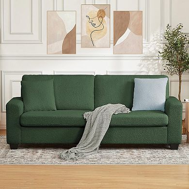 IDEALHOUSE 3-Seat Teddy Fleece Sofa