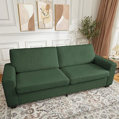 IDEALHOUSE 3-Seat Teddy Fleece Sofa