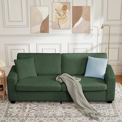 IDEALHOUSE 3-Seat Teddy Fleece Sofa