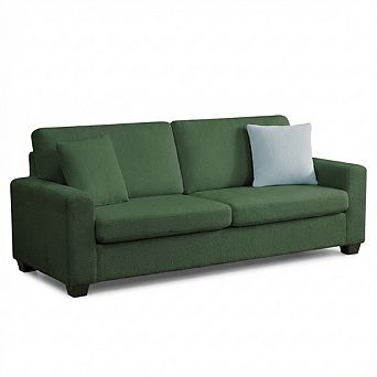 IDEALHOUSE 3-Seat Teddy Fleece Sofa